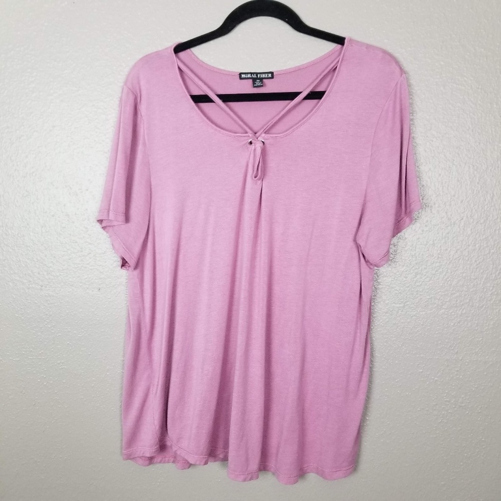 Moral Fiber Pink Short Sleeve TShirt Size 2X